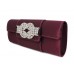 Evening Bag - Satin w/ Rhinestone Knot Accent Charm - BG-90790PU